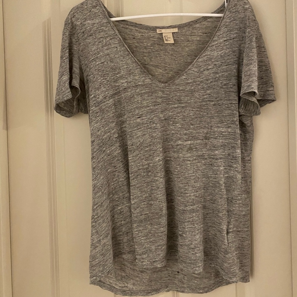Gray linen top
